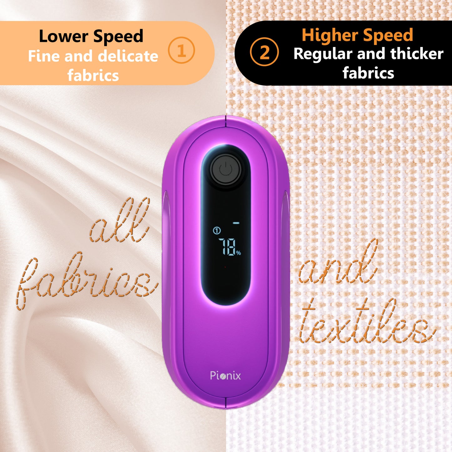 Pionix Fabric Shaver, Sweater Shavers to Remove Pilling, High-Perf Defuzzer, Rechargeable Electric Lint Shaver for Fuzz and Lint Balls from Clothing, Upholstery, Bedding (hot purple))